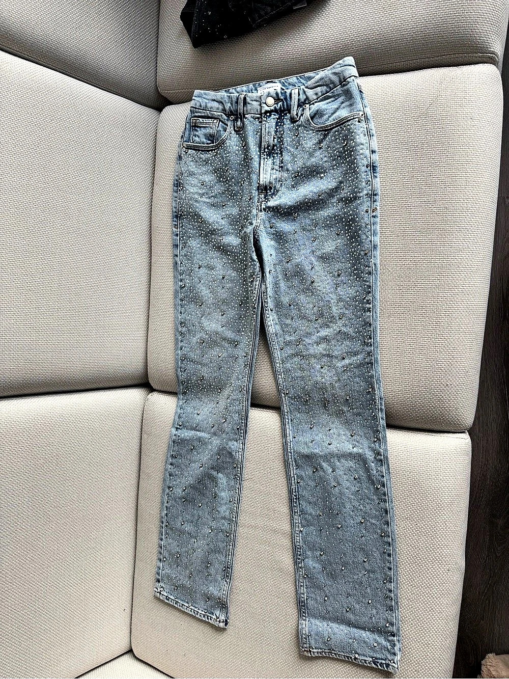 Good American Good Legs Embellished Skinny Jeans in Blue Waist 26